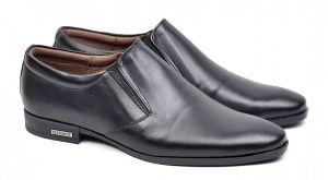Pantofi barbati eleganti din piele naturala, Negru AMON2ELN - Img 5