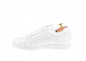 Pantofi barbati Sport - Casual din piele naturala cu siret Alb 348ALB - Img 5