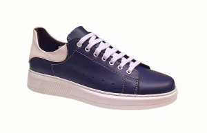 Pantofi barbati Sport din piele naturala Alb Bleu COMBAT2BL - Img 3