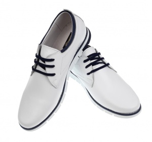 Pantofi barbati sport din piele naturala Alb GKR107A - Img 4