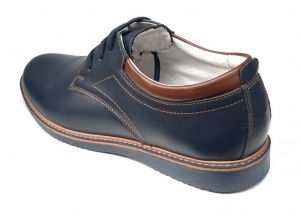 Pantofi barbati sport din piele naturala bleumarin 330BLM2 - Img 5