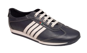 Pantofi barbati sport din piele naturala , Bleumarin, Alb - GKR93BLM - Img 1