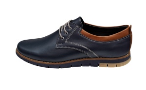 Pantofi barbati sport din piele naturala bleumarin, GKR57BLM - Img 3