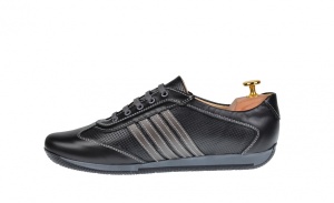 Pantofi barbati sport din piele naturala - Model negru 1053N - Img 3