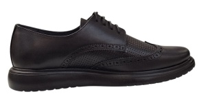 Pantofi Brogue Derby Casual-Eleganti barbati din piele naturala culoare neagra DeSuceava RSY02N - Img 5