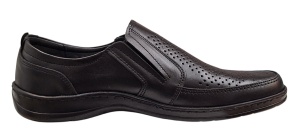 Pantofi casual barbati din piele naturala - Model negru perforat GKR125N - Img 4