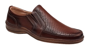 Pantofi casual barbati din piele naturala, perforati, cu elastic GKR23M