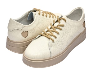Pantofi dama casual din piele naturala - Aisha Bej Late GSK3033B - Img 2