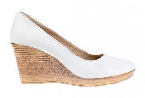 Pantofi dama casual din piele naturala alba cu platforma de 7 cm - MARA P3550ALB - Img 5