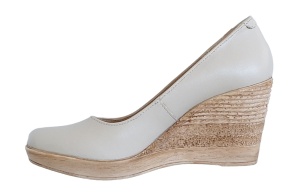 Pantofi dama casual din piele naturala bej cu platforma de 7 cm - MARA BEJ P3550BEJ - Img 6