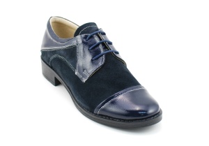 Pantofi dama casual din piele naturala bleumarin P650NOUBLM - Img 4