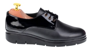 Pantofi dama casual din piele naturala Box cu Lac - Model Negru MIONBOXLAC - Img 2