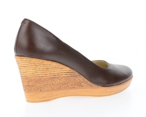 Pantofi dama casual din piele naturala box , cu platforma de 7 cm - MARA ROSU P3550M - Img 6