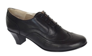 Pantofi dama casual din piele naturala box - Model Negru cu siret P17BL - Img 4