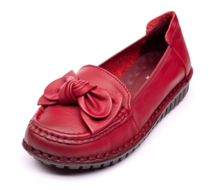 Pantofi dama casual din piele naturala Ciucaleti Aisha Rosu