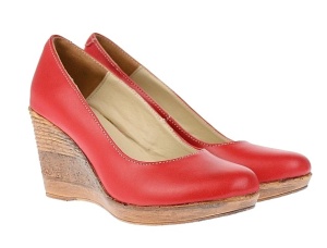 Pantofi dama casual din piele naturala cu platforma de 7 cm - MARA ROSU P3550RED - Img 2