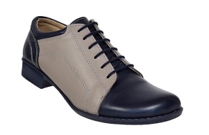 Pantofi dama casual , din piele naturala , Gri - Bleumarin P53GRIBL - Img 1