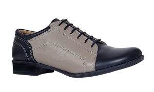 Pantofi dama casual , din piele naturala , Gri - Bleumarin P53GRIBL - Img 3