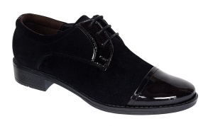 Pantofi dama casual din piele naturala intoarsa neagra - Model Ana