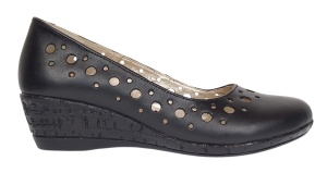 Pantofi dama, casual, din piele naturala negru box, cu platforma de 5 cm - MALTAN - Img 2