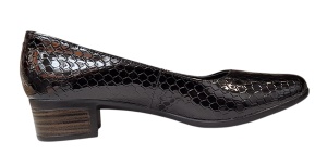 Pantofi dama casual din piele naturala Negru Croco Lac - STD24CRN - Img 6