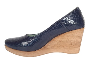 Pantofi dama casual din piele naturala platforme de 7 cm Mara Bleumarin - P3550BLCR - Img 4