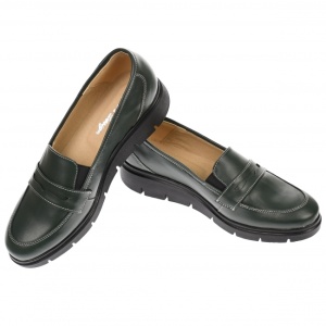 Pantofi dama, casual, din piele naturala, verde, foarte comozi - P105VBOX - Img 4