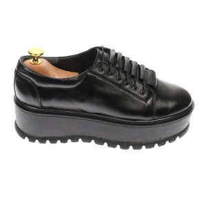 Pantofi dama casual, platforme de 4 cm, negru - P502N