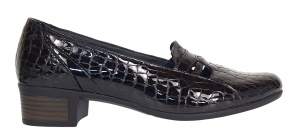 Pantofi dama comozi casual din piele naturala negru croco P18CRN - Img 4