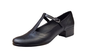Pantofi dama de dans negri cu bareta din piele naturala STD22N - Img 4