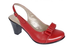 Pantofi dama decupati din piele naturala box cu varf lacuit - Mara Rosu L - Img 4