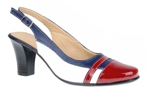 Pantofi dama decupati din piele naturala - Model cu toc de 7cm S301RABL