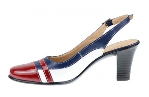 Pantofi dama decupati din piele naturala - Model cu toc de 7cm S301RABL - Img 2