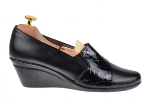 Pantofi dama din piele naturala box si croco lac cu platforme - Img 3