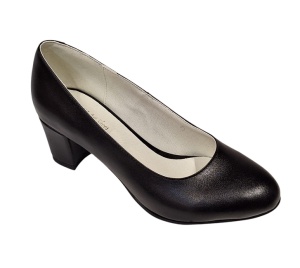 Pantofi dama din piele naturala cu toc de 5cm, Negru NAA32N5 - Img 3