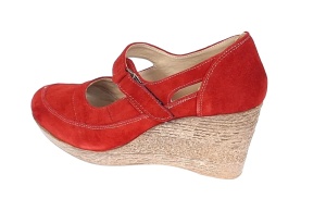 Pantofi dama din piele naturala velur, rosu, foarte comozi - P9154RVEL2 - Img 6