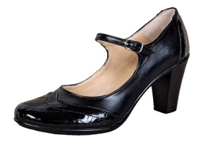 Pantofi dama, eleganti, din piele naturala cu toc 5cm sau 7cm - Made in Romania P104NLCRT7 - Img 3