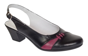 Pantofi dama eleganti din piele naturala cu toc de 6cm - Model decupat Negru, Bordo PS35NB - Img 4