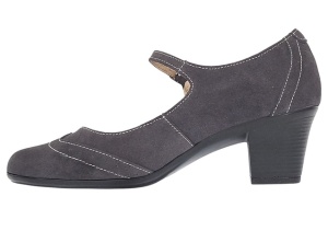 Pantofi dama eleganti din piele naturala intoarsa gri toc de 5cm P104GRIVEL - Img 4