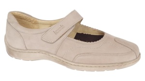 Pantofi dama Med-Line Ultra Confort din piele naturala bufo cu bareta BRD214BEJ - Img 10