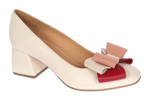 Pantofi dama office din piele naturala bleu - NAB1BEJ