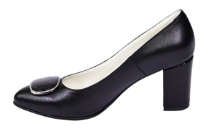 Pantofi dama office eleganti din piele naturala cu toc de 7cm - Model Arinna Negru - Img 2