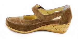 Pantofi dama piele intoarsa cu platforma - Model casual maro P9154M - Img 3
