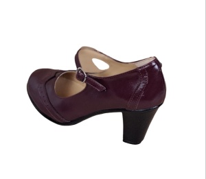 Pantofi dama visinii, eleganti, din piele naturala TOC 7cm - P104VIS7 - Img 3