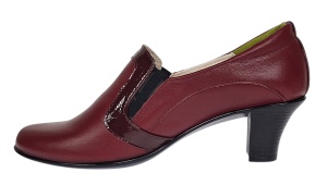 Pantofi de dama eleganti din piele naturala grena cu toc de 5 cm P72VIS - Img 7