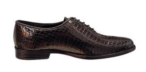 Pantofi eleganti barbati din piele naturala croco lac - Model Donato Negru - Img 2