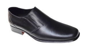 Pantofi eleganti barbati din piele naturala - Model negru fara siret GKR