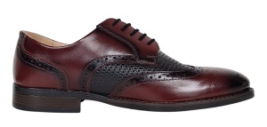 Pantofi eleganti barbati piele naturala 993 Bordeaux si Negru - Img 7
