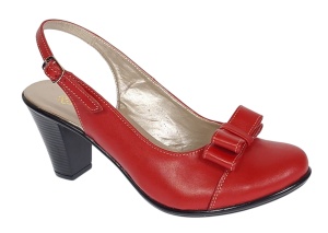 Pantofi eleganti dama decupati din piele naturala - Model Mara Rosu Box - Img 5