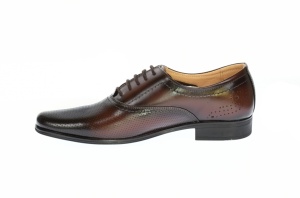 Pantofi eleganti din piele naturala, Maro Inchis - 886MI - Img 4